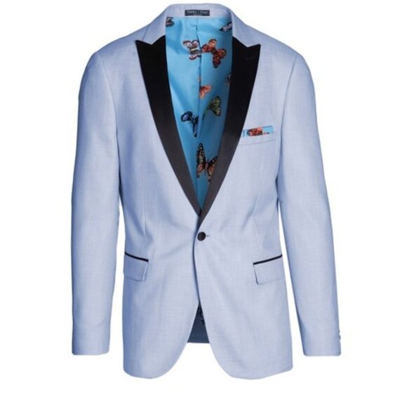 NWT Paisley & Gray 36R Men's Blue Suit Blazer Jacket 5326J Grosvenor Peak Tux - Picture 1 of 3